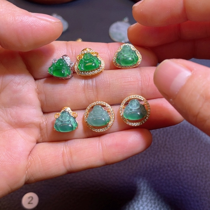 张***儿翡翠银S925镶嵌吊坠(不含链)天然翡翠