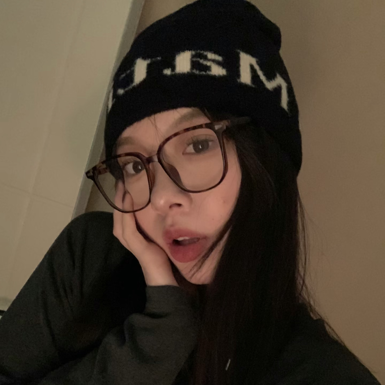 小众个性字母毛线帽韩版套头冷帽女瓜皮帽情侣潮牌街头秋冬针织帽