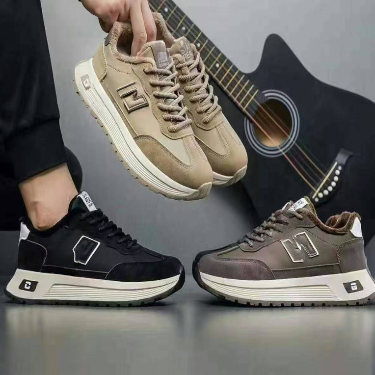 邹先森05-55休闲运动鞋皮面薄绒秋冬季新款防水百搭