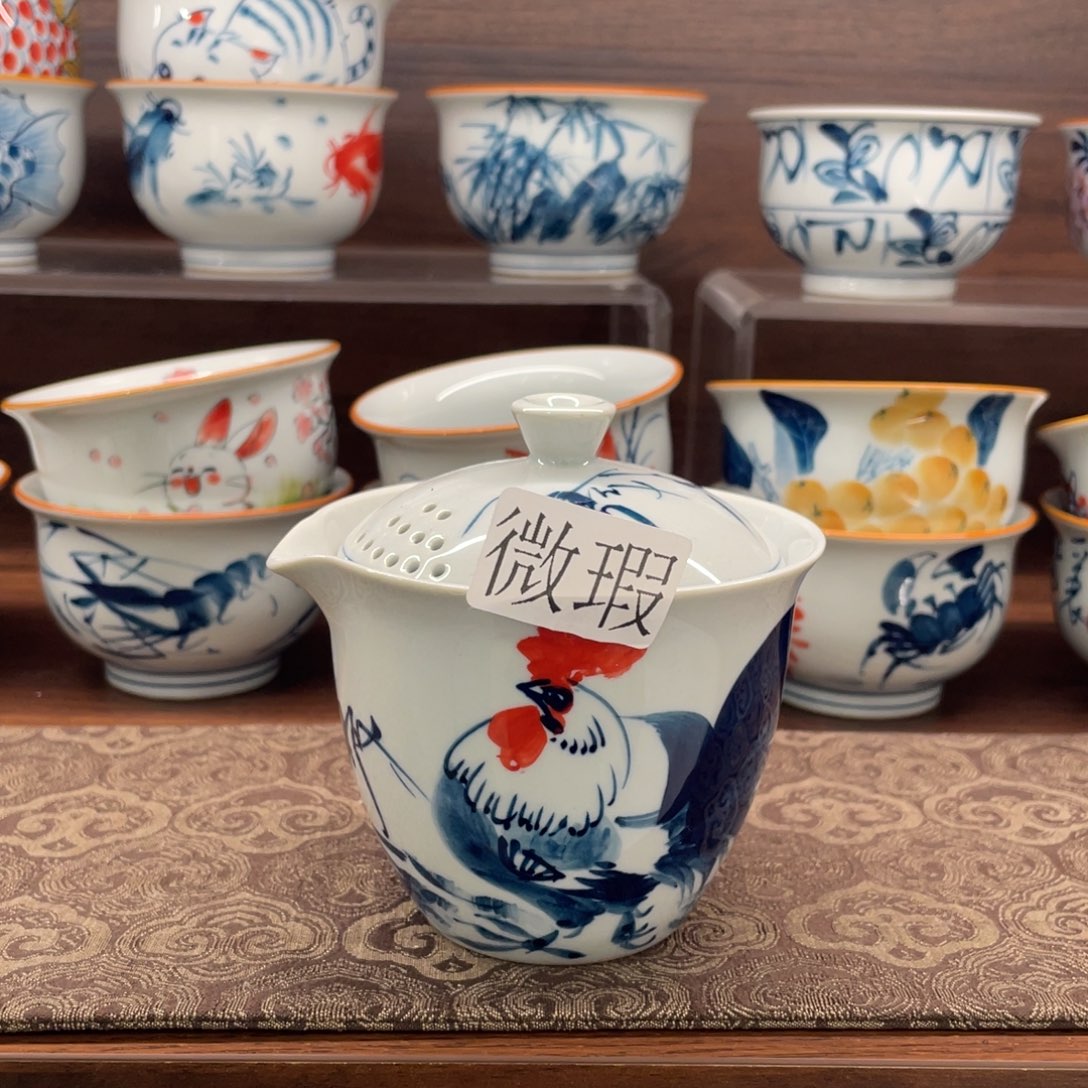 微瑕釉下彩纯手绘