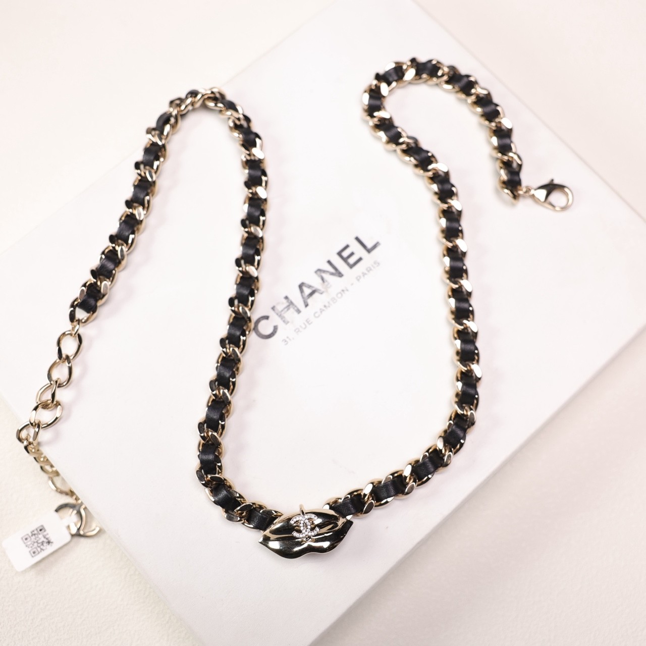95新 Chanel/香奈儿 柚礼中古/香奈儿嘴唇皮穿链项链ln512032