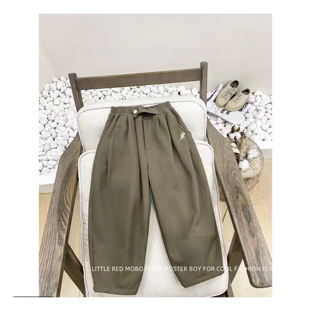 【LAOHE】KZ-84738 儿童休闲裤加绒百搭加厚中童韩版秋冬ol冬款纯色