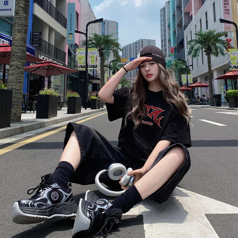 300克重磅纯棉短袖2025美式高街潮牌男女休闲宽松半袖上衣#BKX012