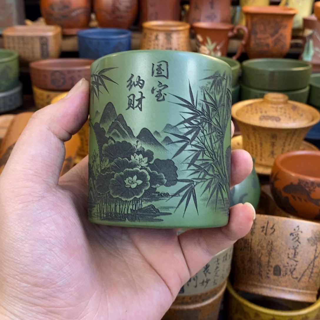 紫砂杯子宜兴全手工紫砂杯