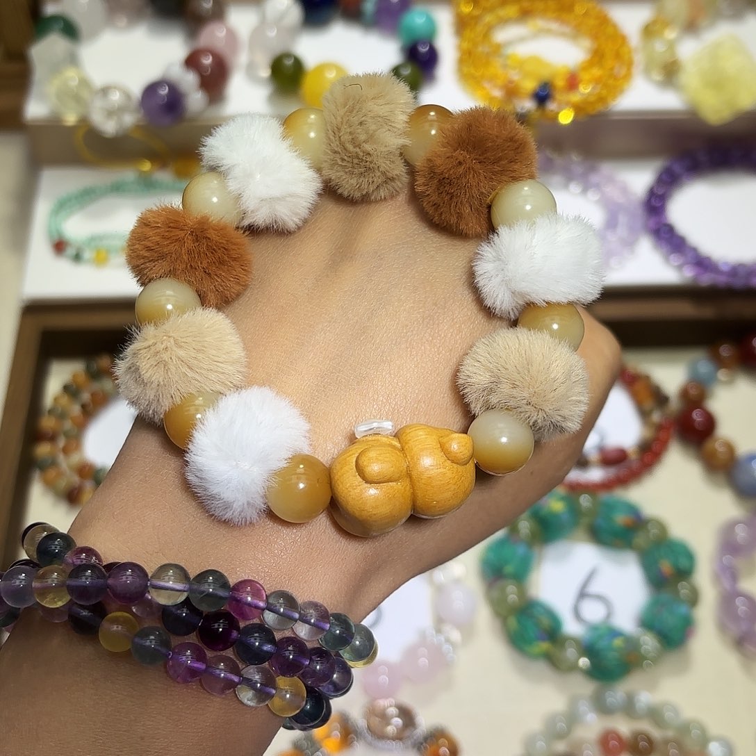 石英石毛圈手串设计感