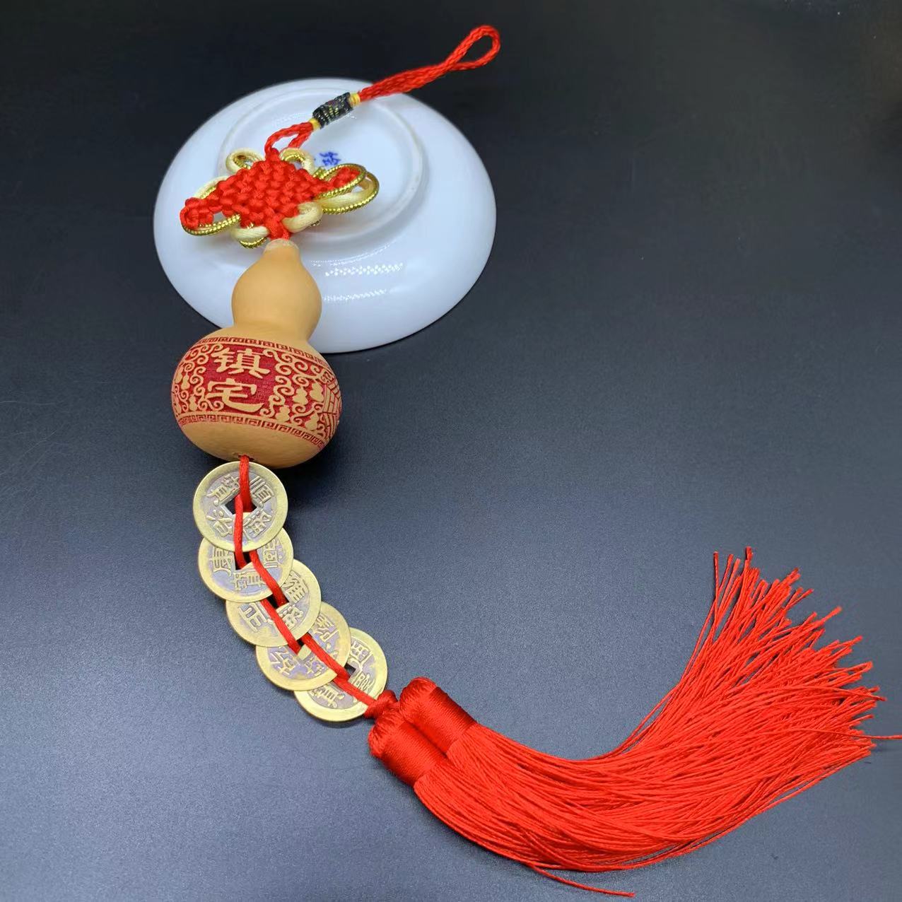 （门对门）五帝自然葫芦家居办公室挂件 