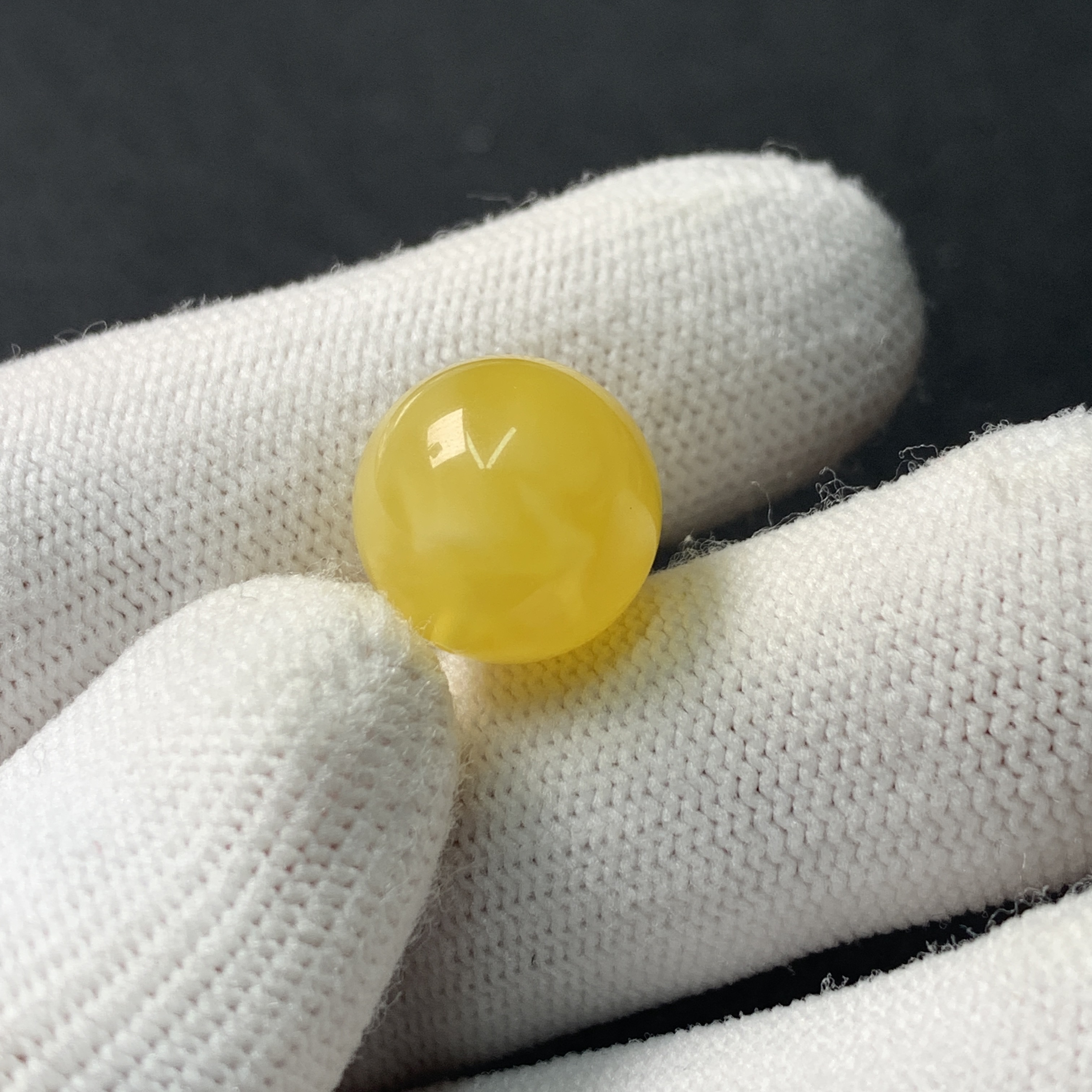Y1078保真原矿俄料尺寸14.0mm蜜蜡单珠圆珠单颗手串隔珠-支持复检