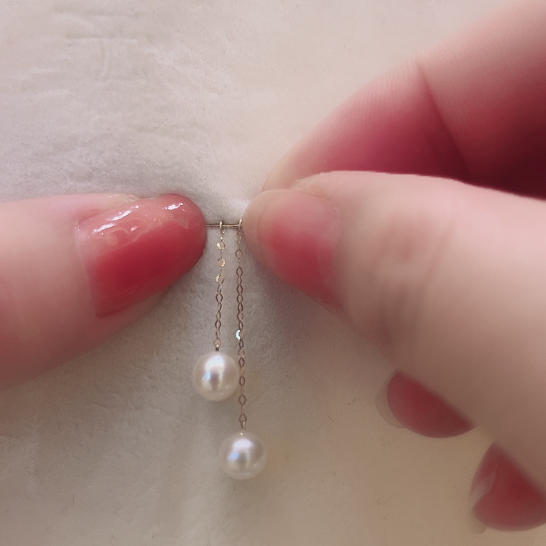 淡水珍珠18K金镶嵌耳饰