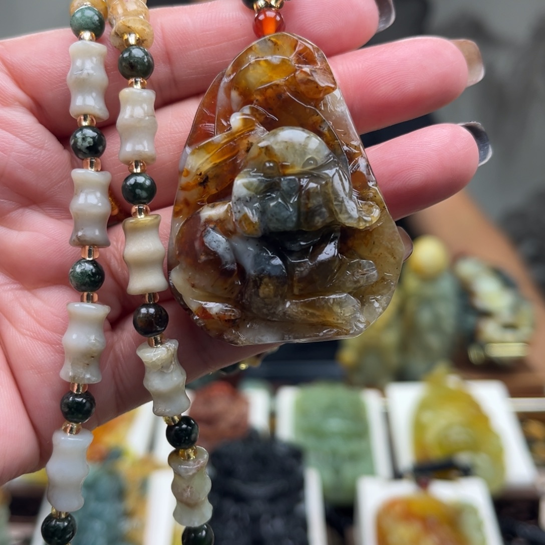 岫玉未镶嵌挂件挂件