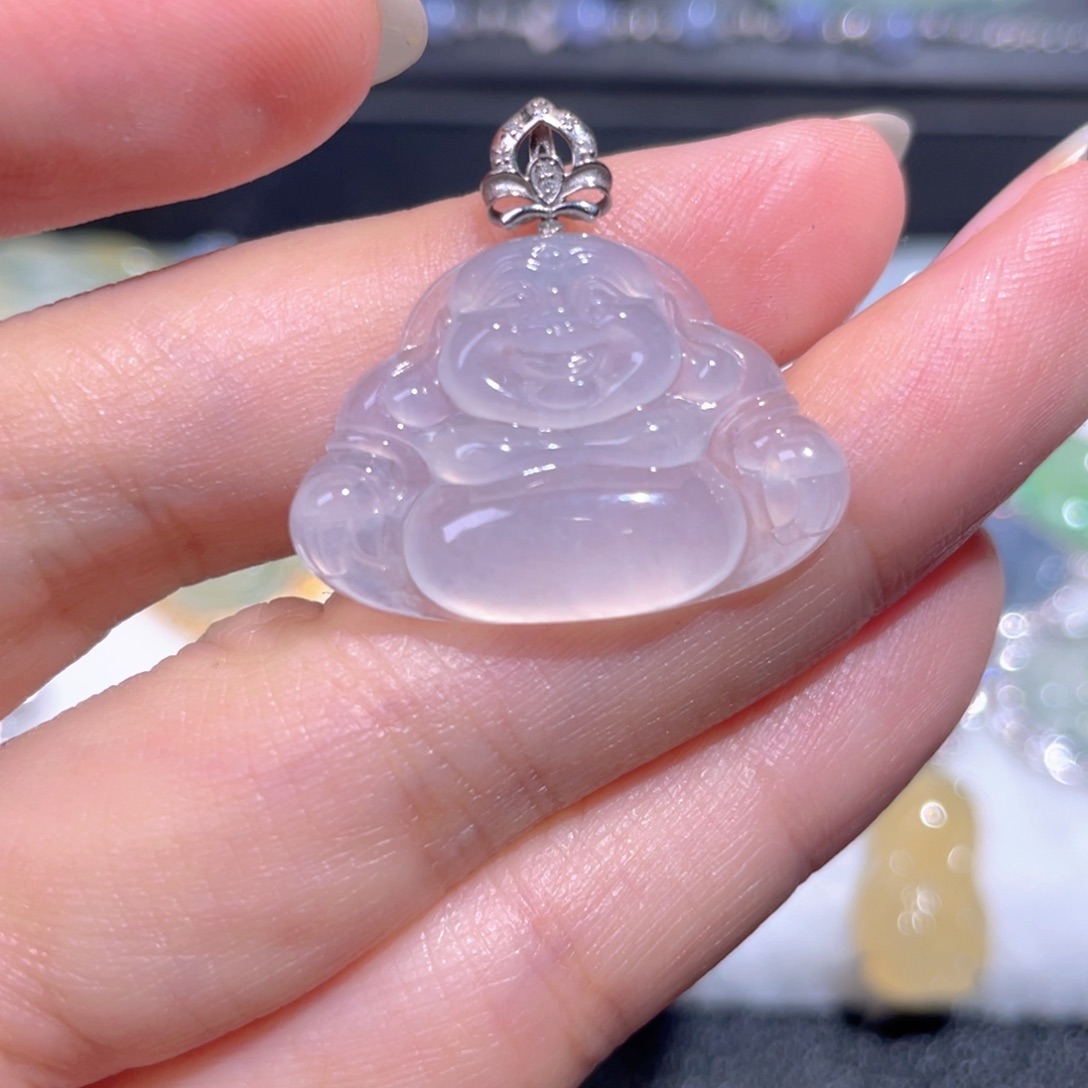 颈饰18K金镶嵌翡翠翡翠