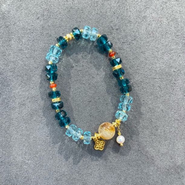 C382-黄塔晶车轮珠手串单圈0002