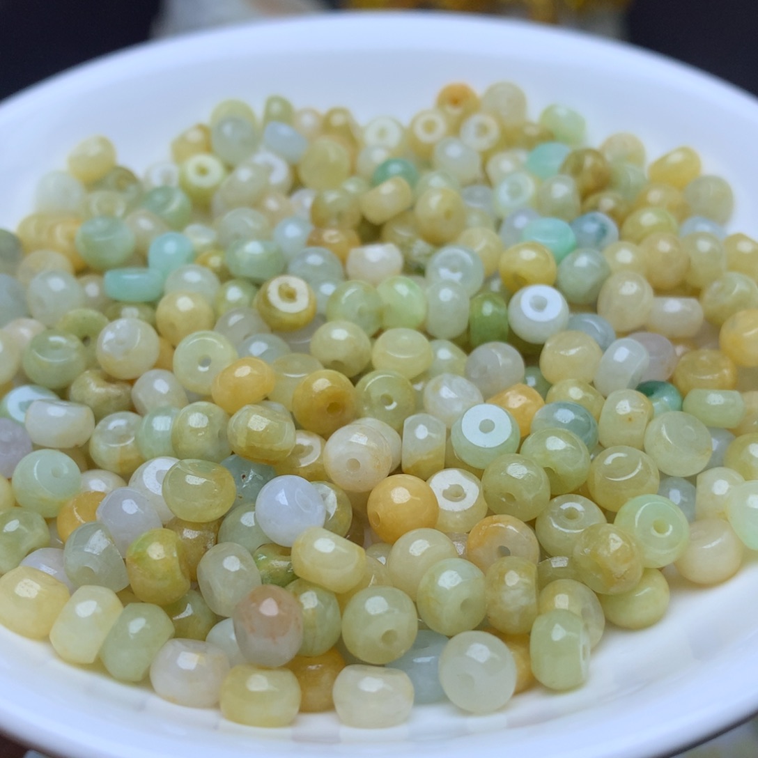 【闪购商品】翡翠手链未镶嵌卡3乘6冰黄算盘100个