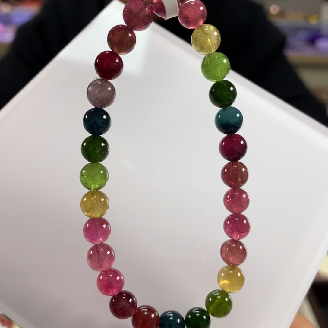 碧玺手链未镶嵌多样性发其一条6.5毫米左右