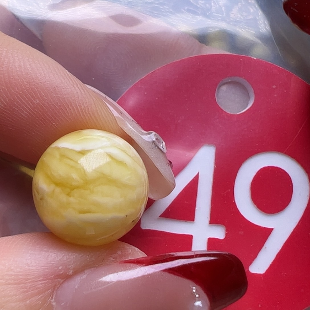 蜜蜡未镶嵌珠宝奇石微瑕12mm金瓷白虎皮圆珠