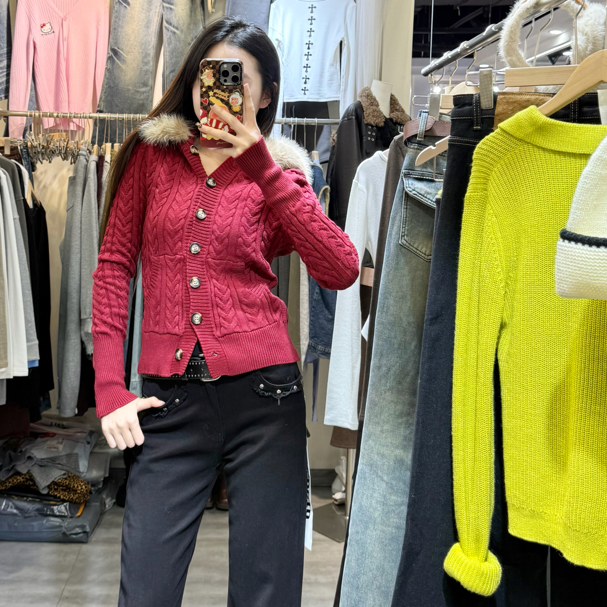 【球球】秋季新品设计感休闲百搭水洗牛仔裤