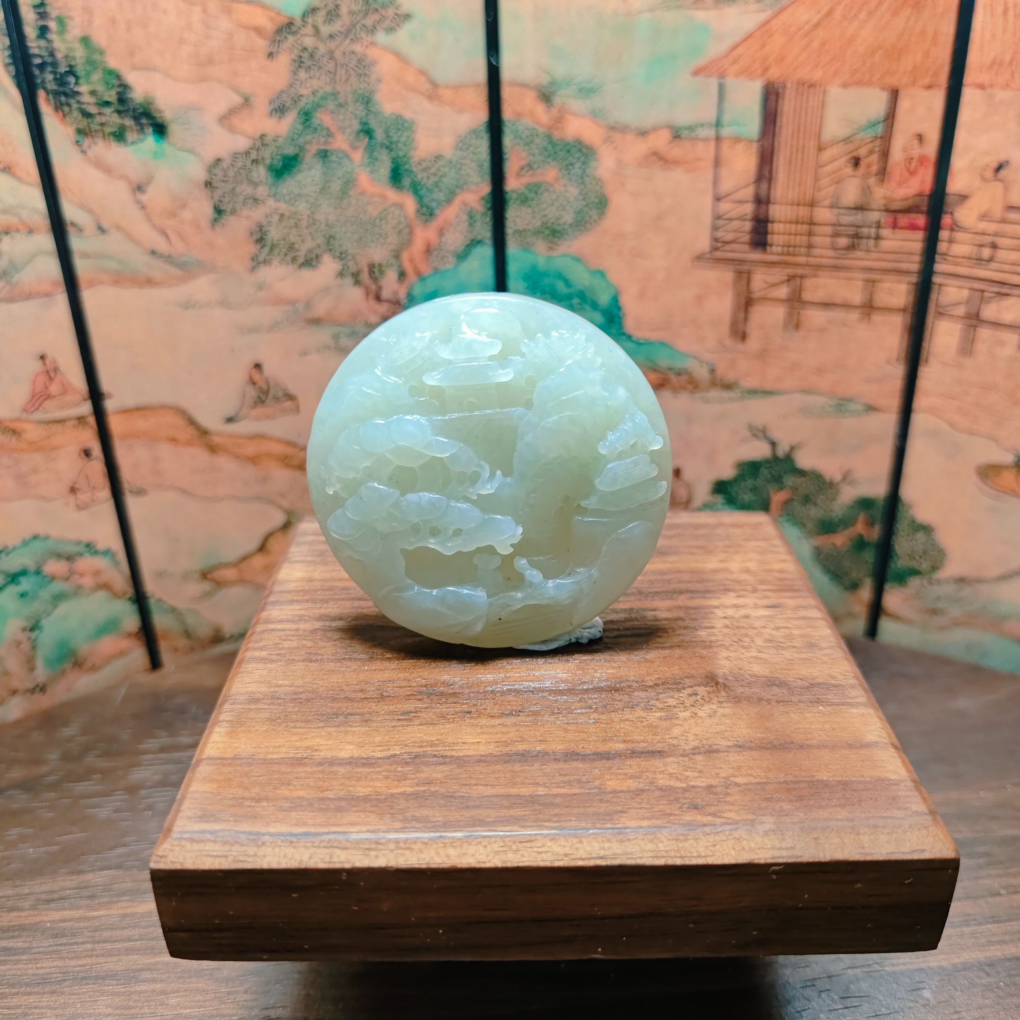 Q和田玉山水吊坠0695
