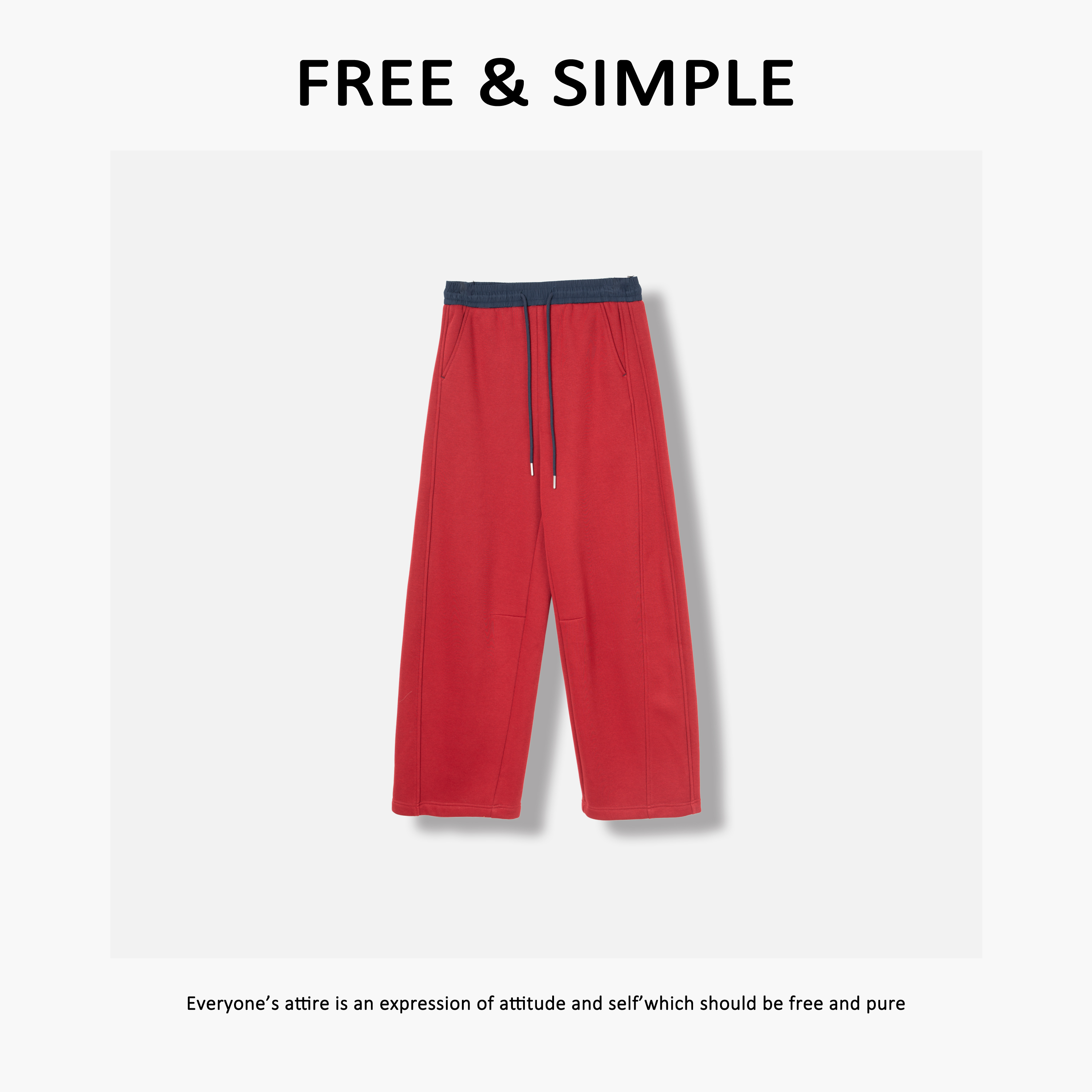 Free&Simple-'隐形腿‘秋冬款时尚韩系感腰头撞色休闲裤-1012-N9