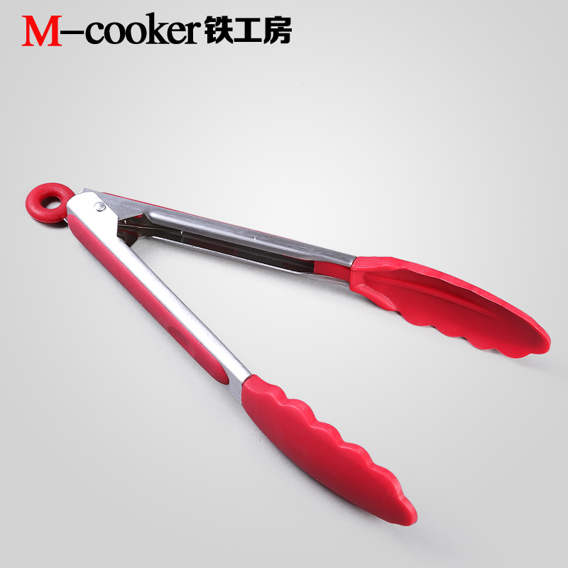 硅胶夹子食品夹厨房防烫夹不锈钢烤肉工具烧烤煎牛排专用
