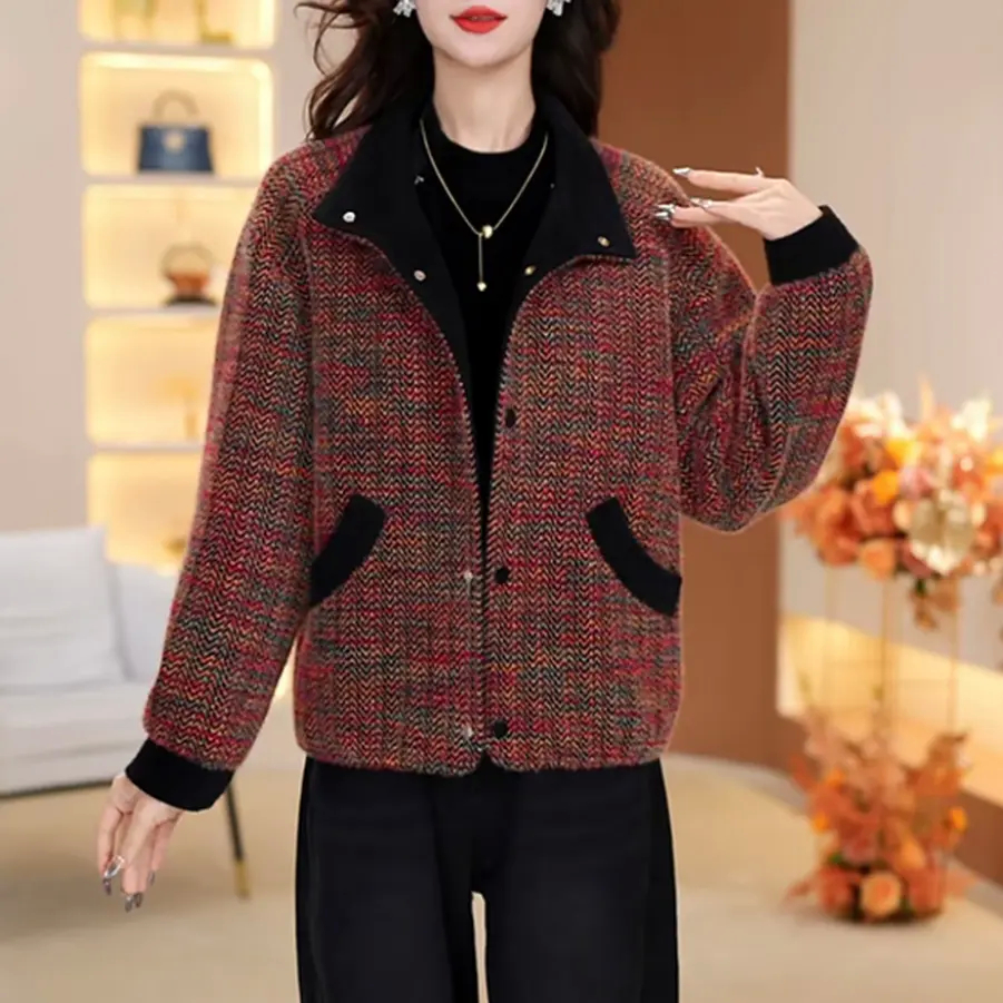 秋冬新款优雅气质女装时尚休闲洋气短外套上衣