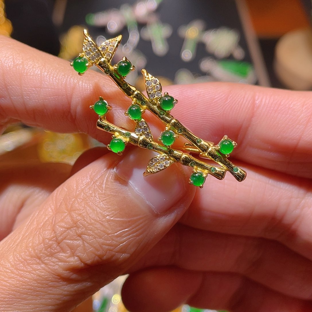 翡翠吊坠(不含链)银S925镶嵌