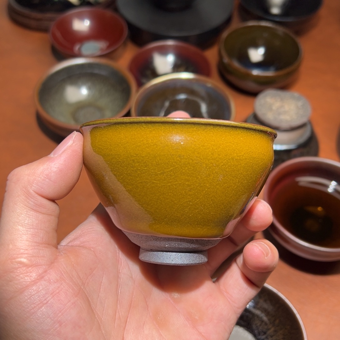 白***侯茶盏柴烧主人杯建窑建盏茶盏