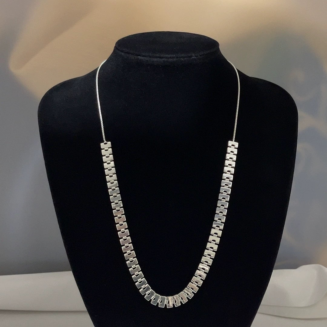 坠链均925银 时尚氛围感配饰重工个性项链-表带抽拉款项链0282