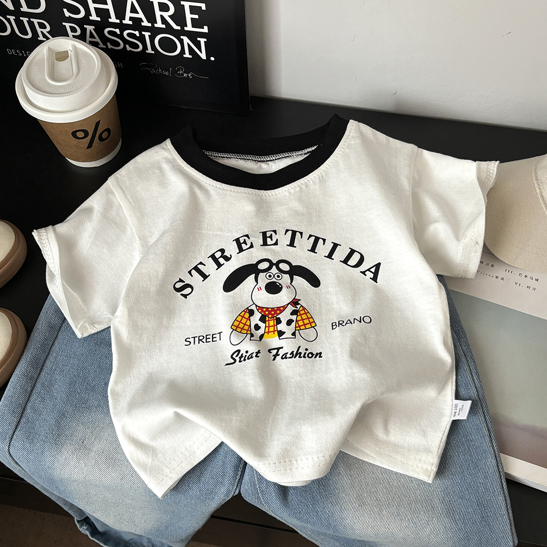 【100%纯棉】2025夏季新款儿童男童女童半袖T恤舒透气半袖上衣薄款