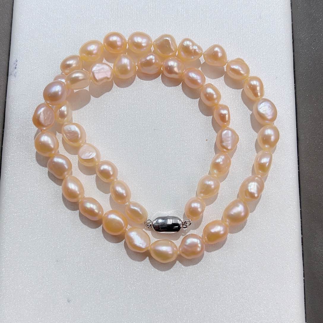 淡水珍珠银S925镶嵌项链