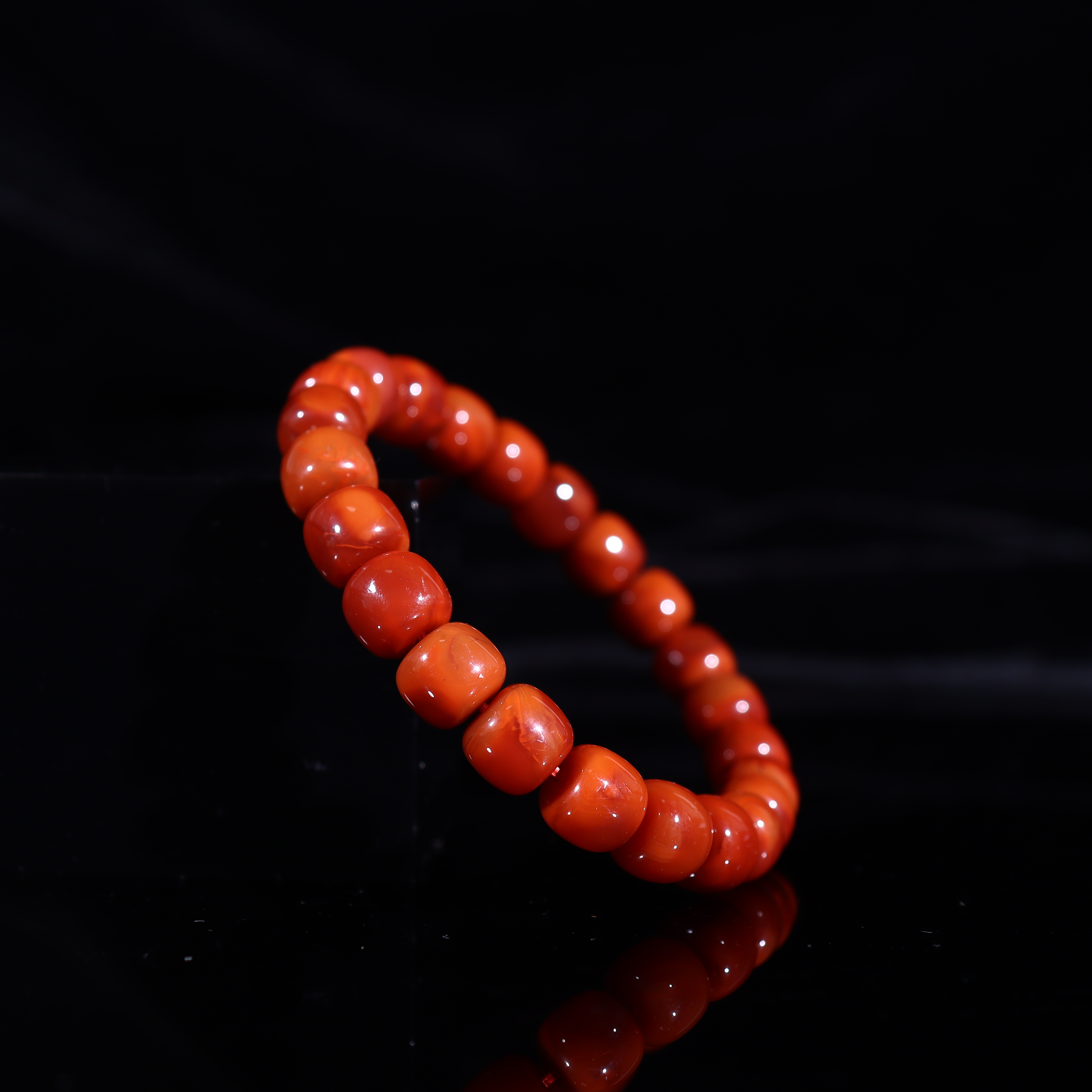 原矿南红柿子红双色老型手串9mm（多样性发货，拍一发一）