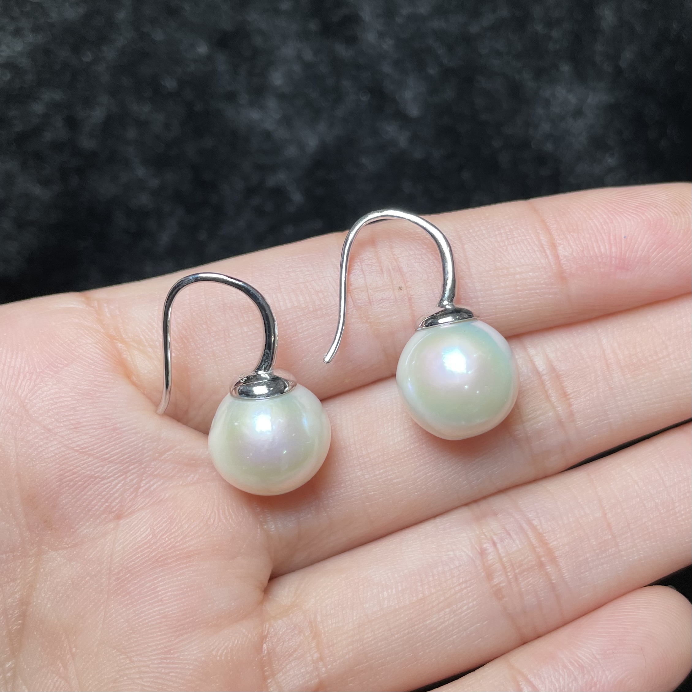 爽爽推荐-S925珍珠耳坠约12mm+