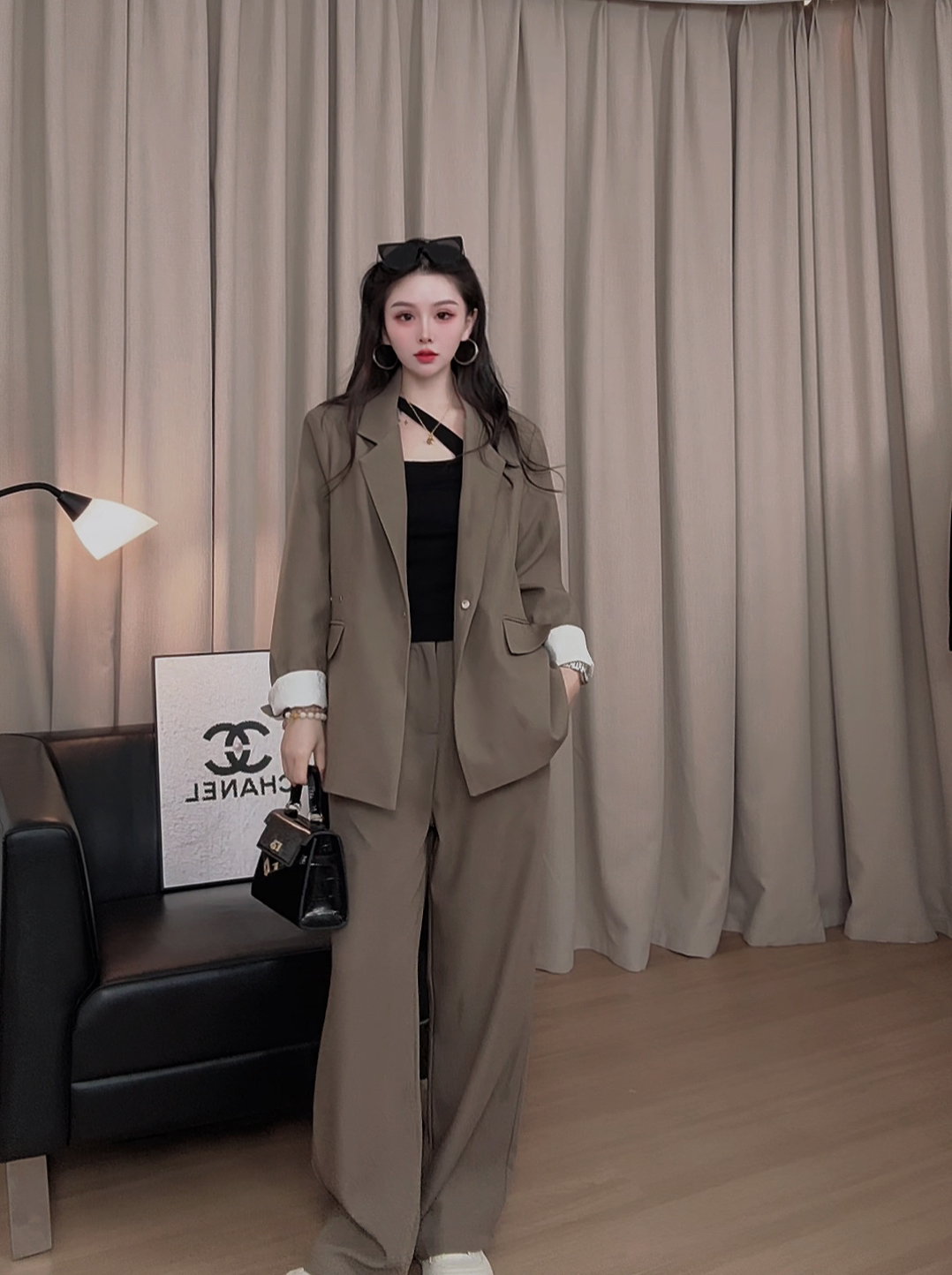 2025套装西装女秋季新款高级感西服外套阔腿裤两件套显瘦百搭高级