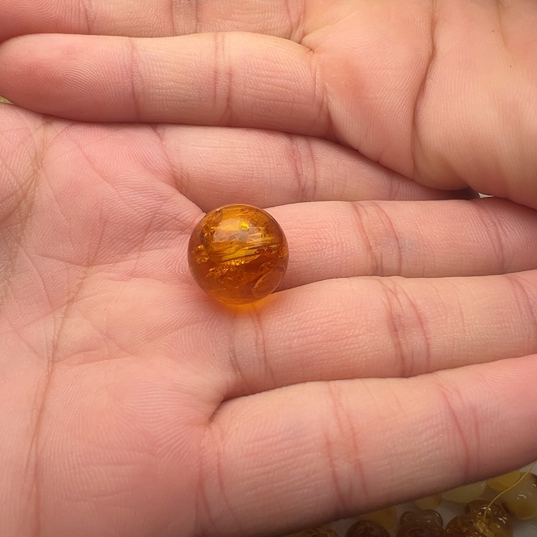 ****n琥珀（花珀）未镶嵌颈饰花珀单珠