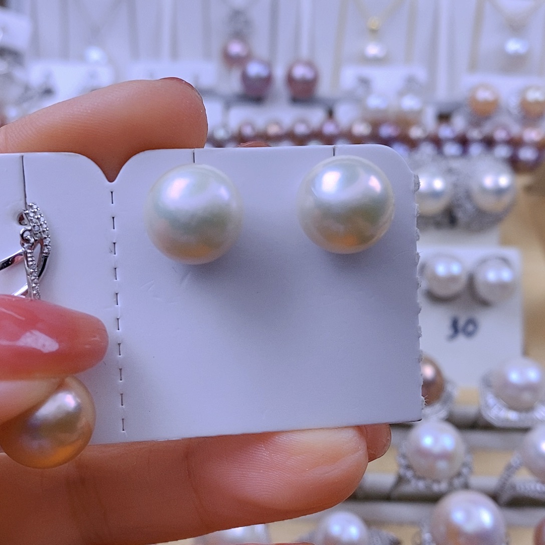 我****淡水珍珠耳饰银S925镶嵌