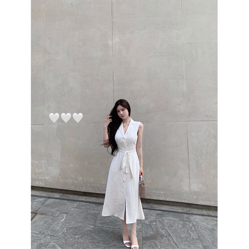 THE SWAN司凰轻奢 Lady elegant 通勤简约衬衣连衣裙收腰小白裙女