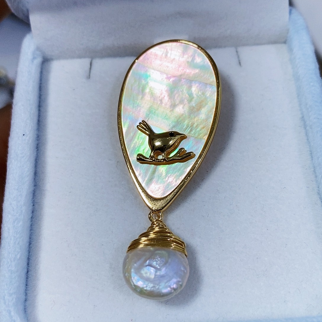 淡水珍珠特价极光珠宝公司正版胸针未镶嵌