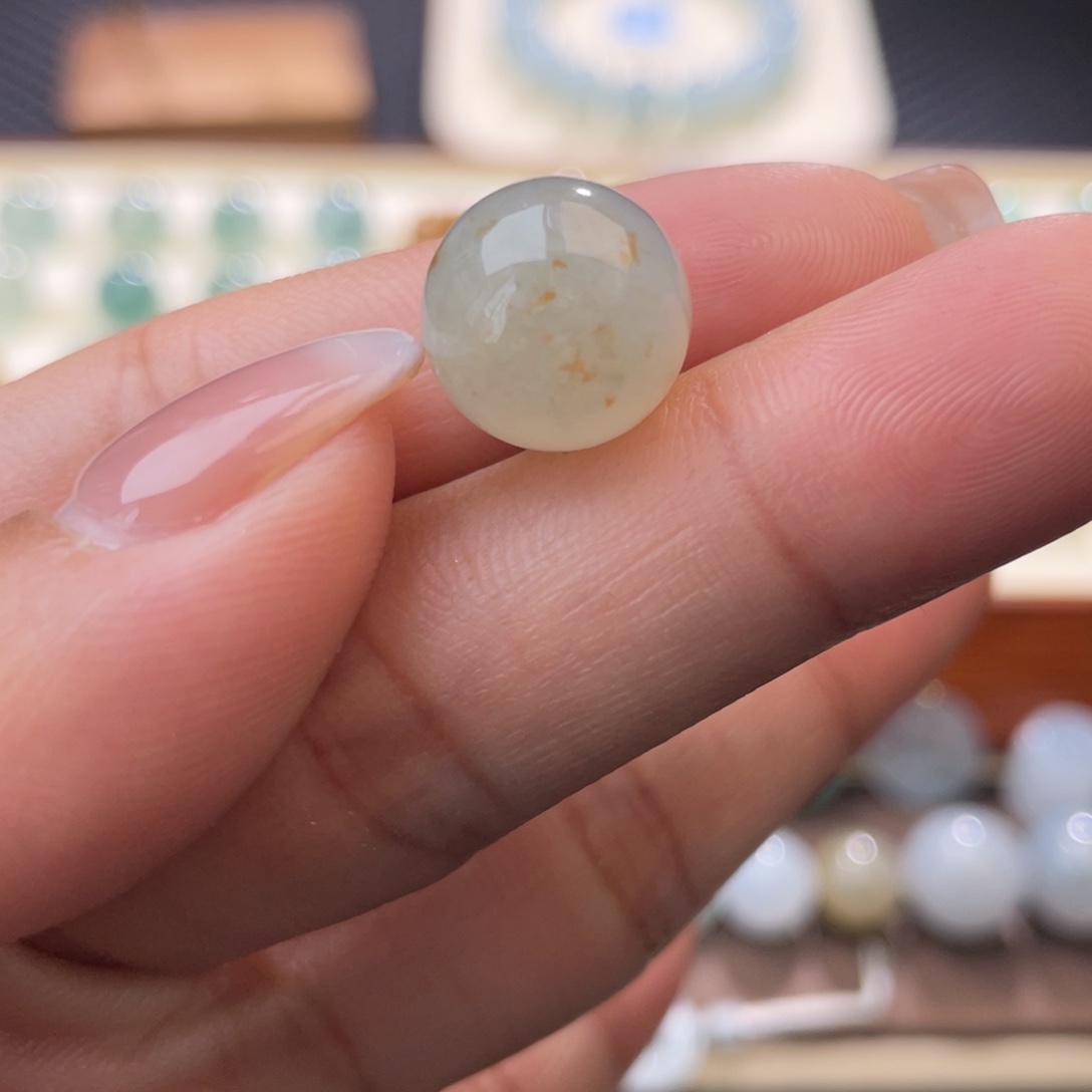 翡翠散珠冰晴洒金圆珠12.3mm