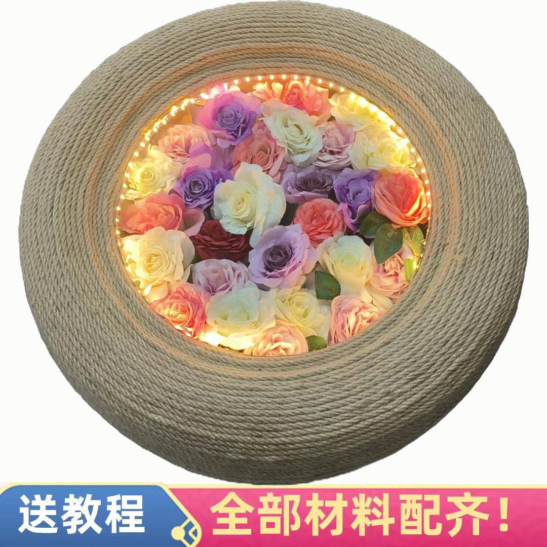 猫爬架麻绳轮胎茶几材料黄麻白麻无刺鼻味轮胎改造桌子绳子DIY