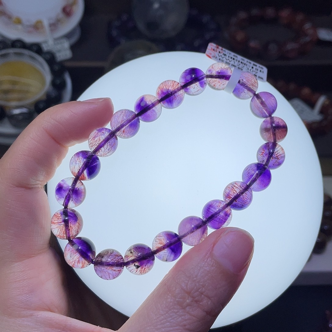 水晶手链未镶嵌紫红超手链