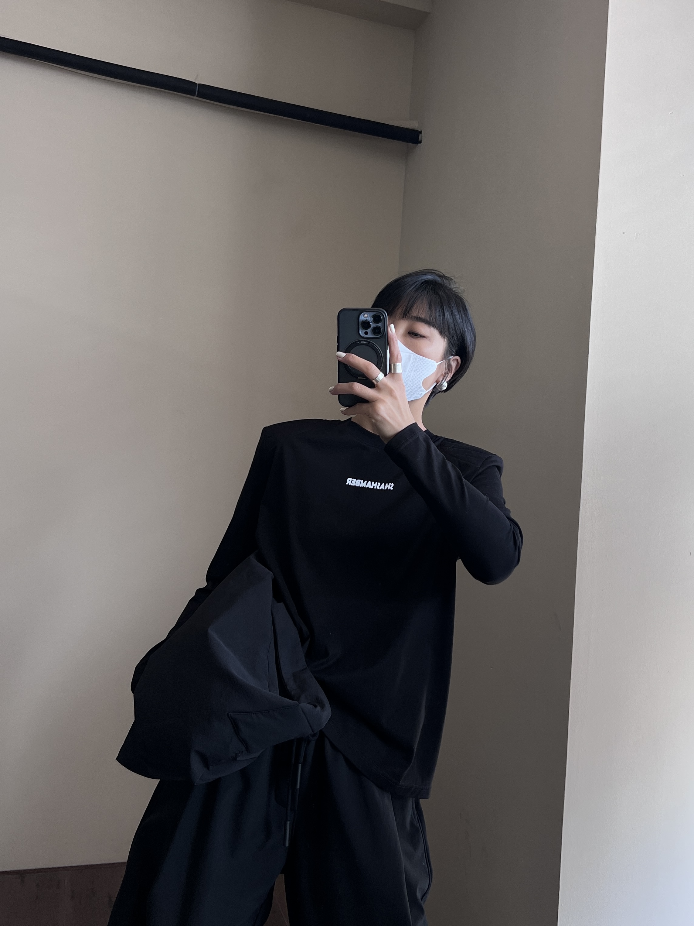 WZH2021长袖圆领修身型字母宽松型T恤显瘦休闲内搭百搭春夏纯色