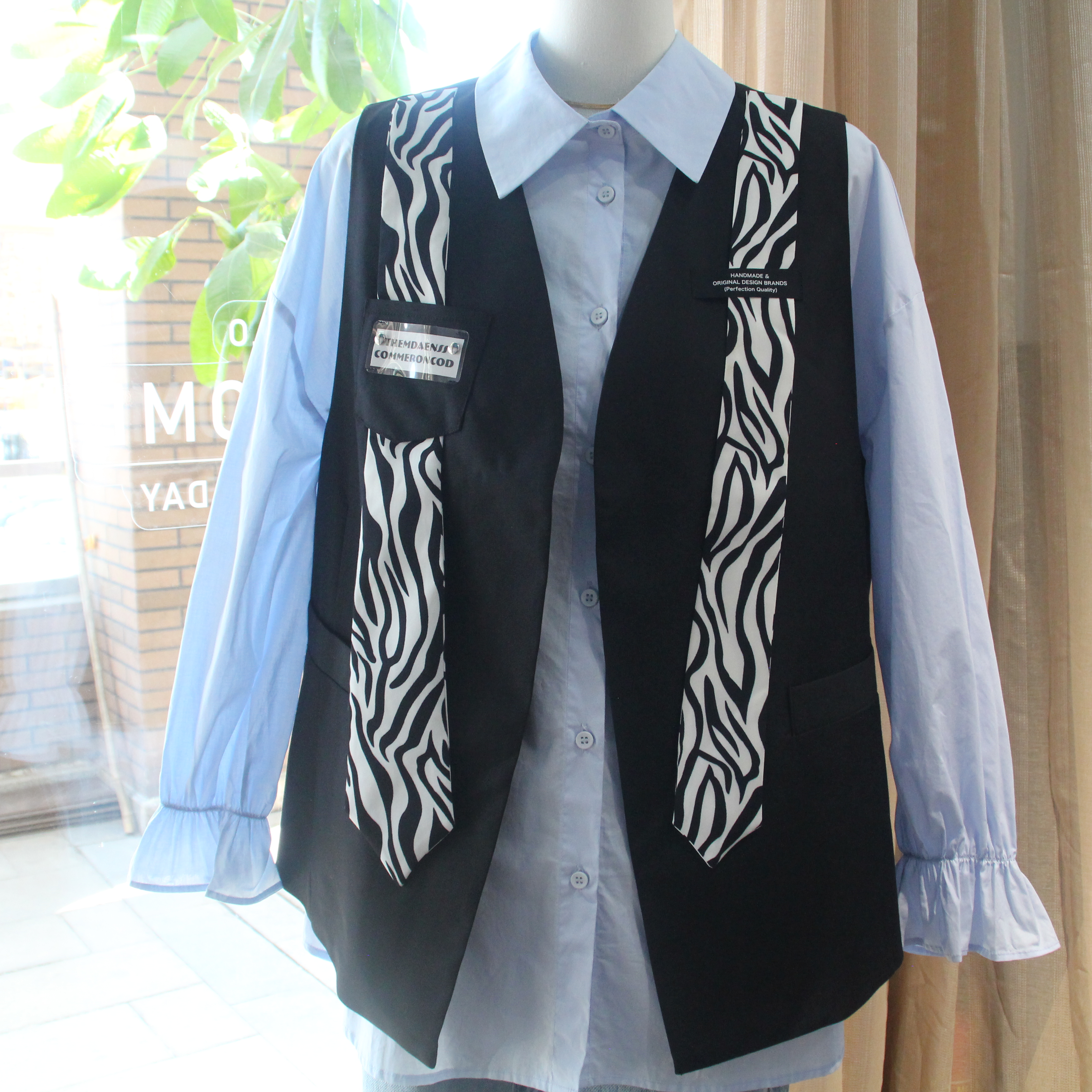 休闲风韩版时尚简约通勤马甲无袖上衣衬衫宽松背心