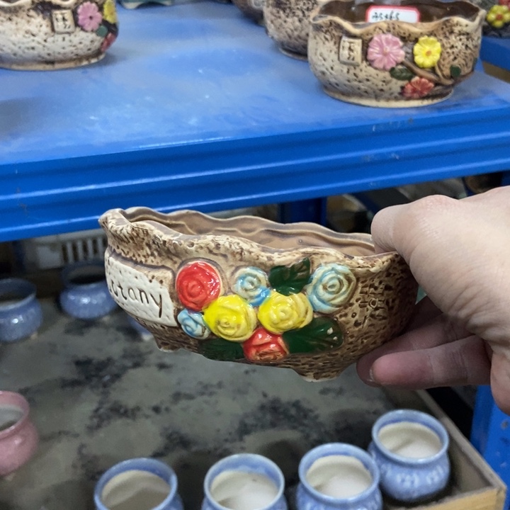 陶瓷花盆单场满9.9发15*6