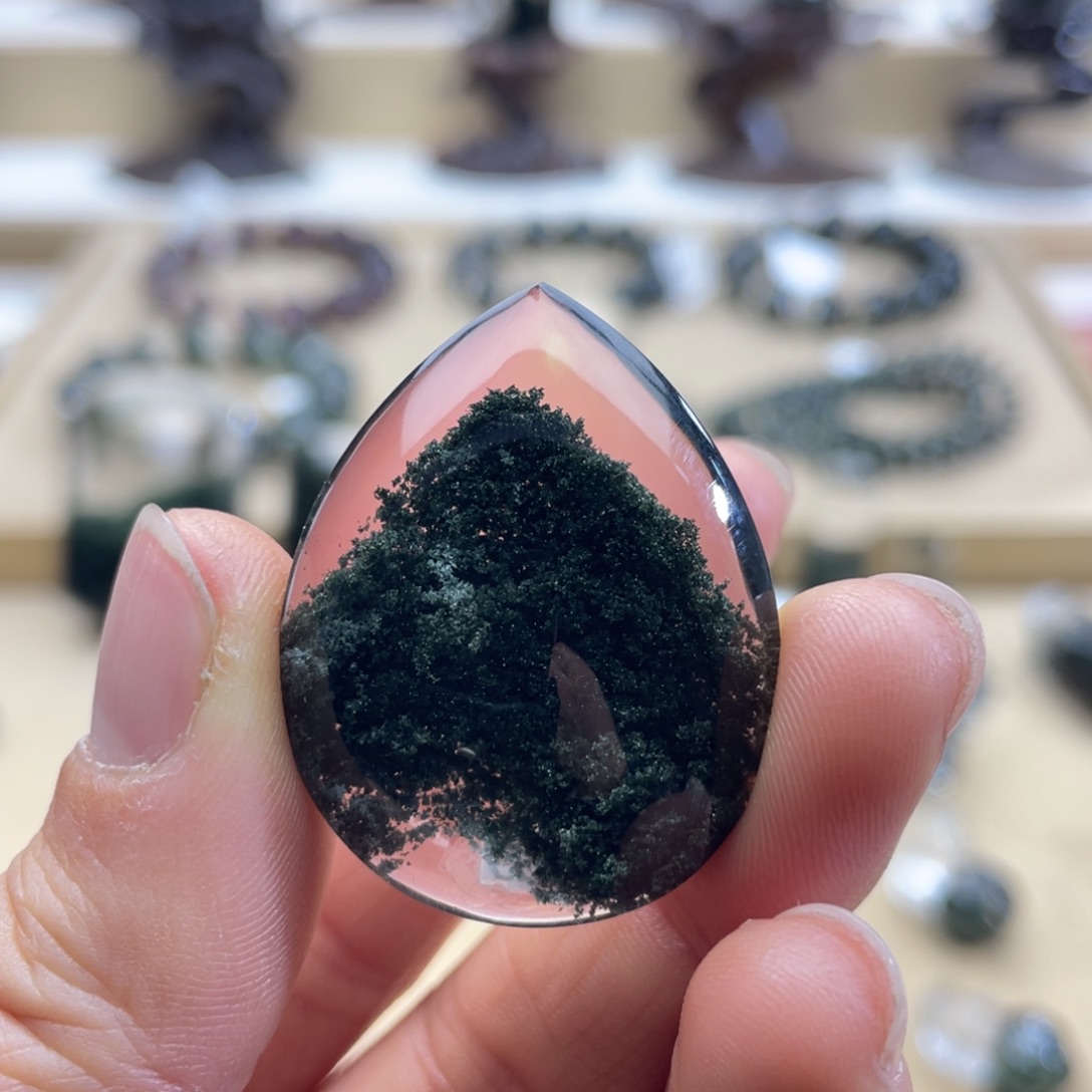 水晶颈饰未镶嵌绿幽灵金字塔水滴