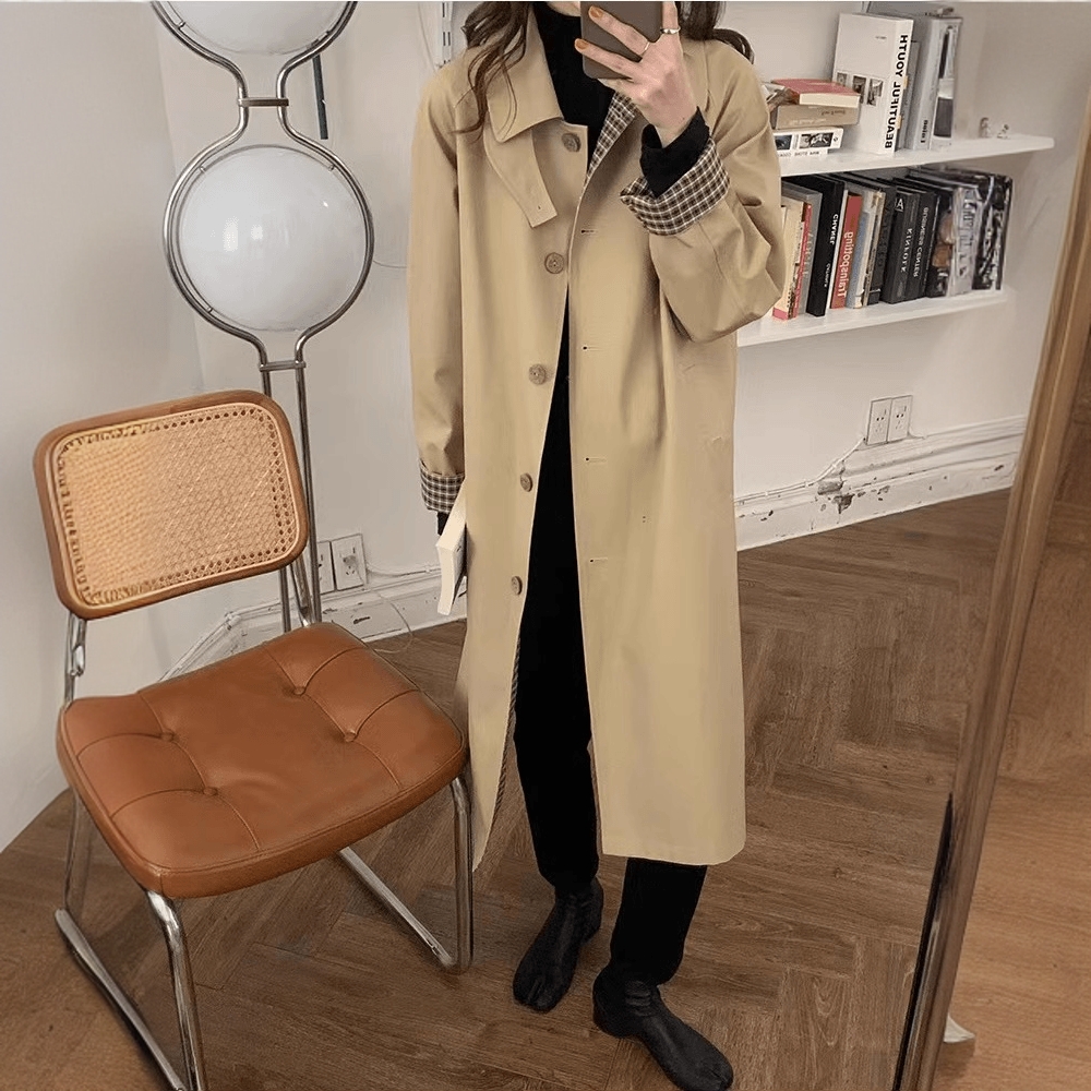 风衣外套女2025年新款早秋中长款英伦风高级感宽松气质大衣小个子