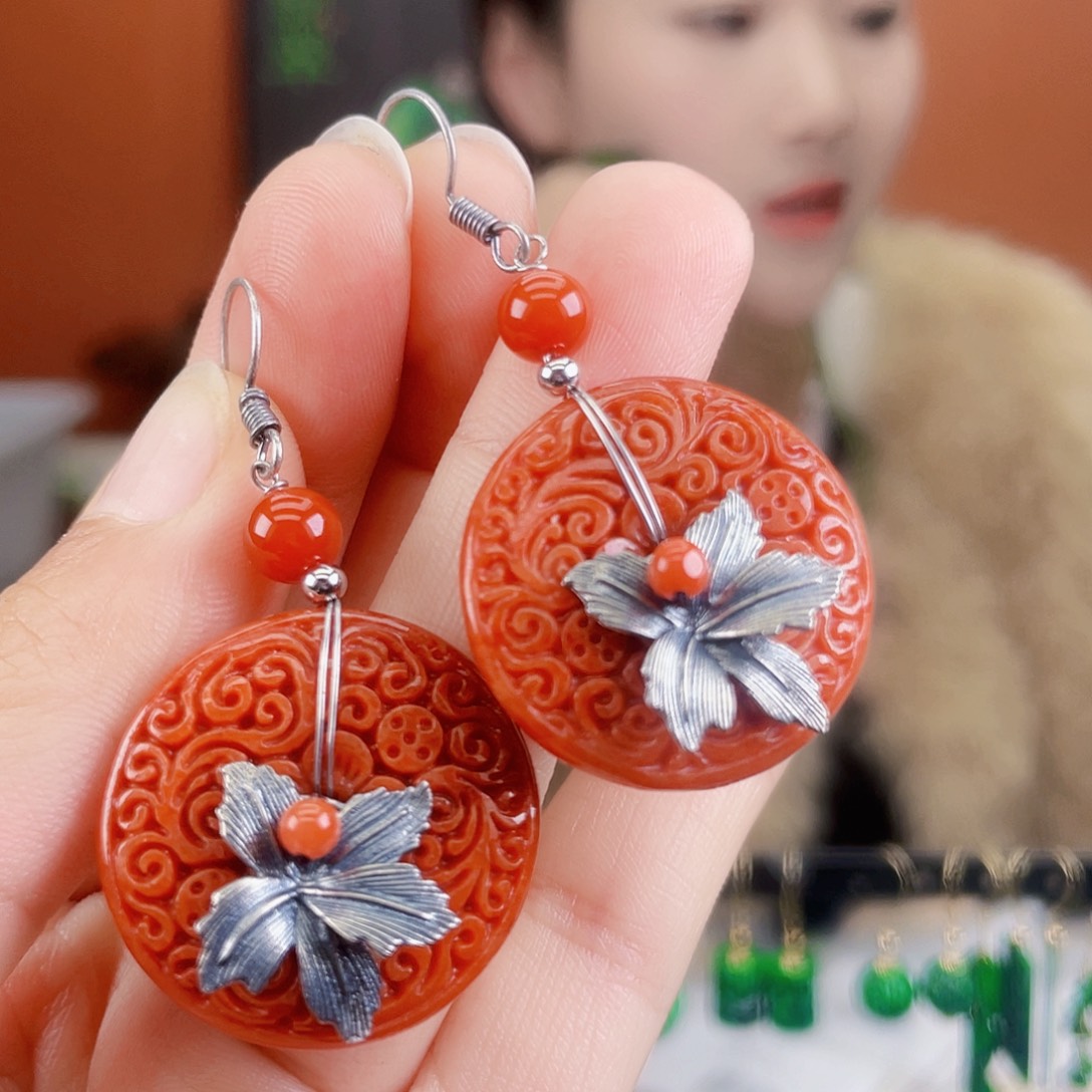 翡翠未镶嵌耳饰饰品