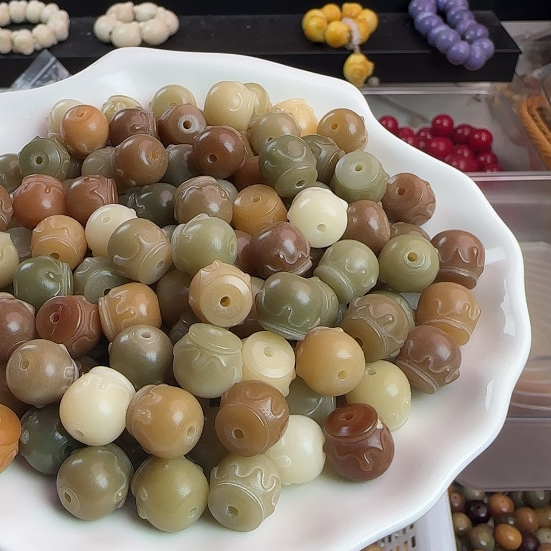 菩提根/象牙果手串卡12多宝蜜罐30颗