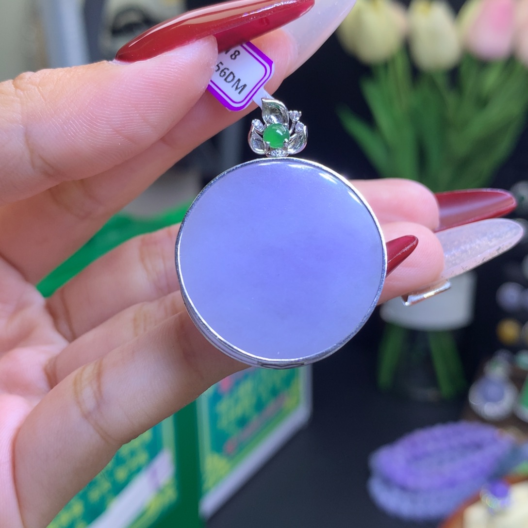 翡翠颈饰18K金镶嵌天然