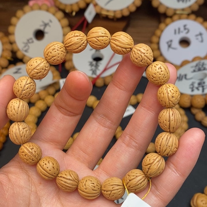 桃核手串凤羽12Q ZZG尺寸误差0.5之间