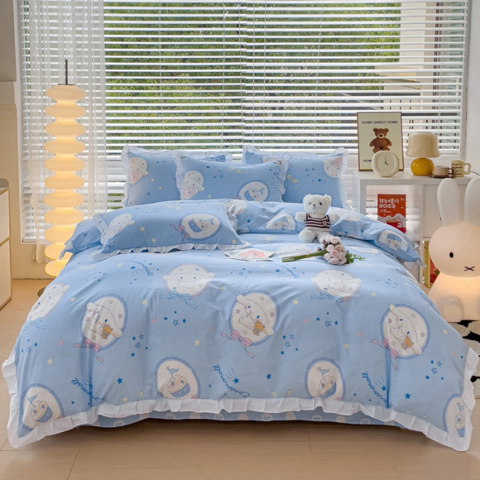 【断码清仓】纯棉韩版花边少女系库洛米四件套