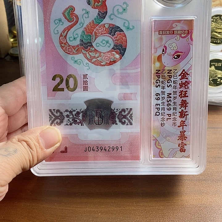 合金蛇币钞套装 众诚评级69分