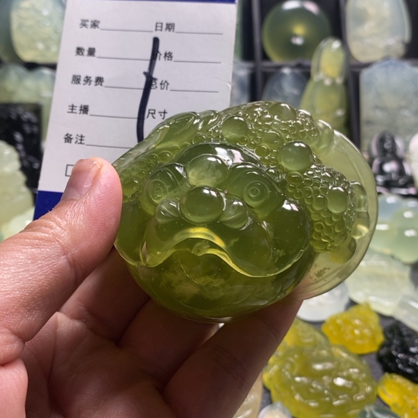 【闪购商品】蛇纹石玉合金手把件